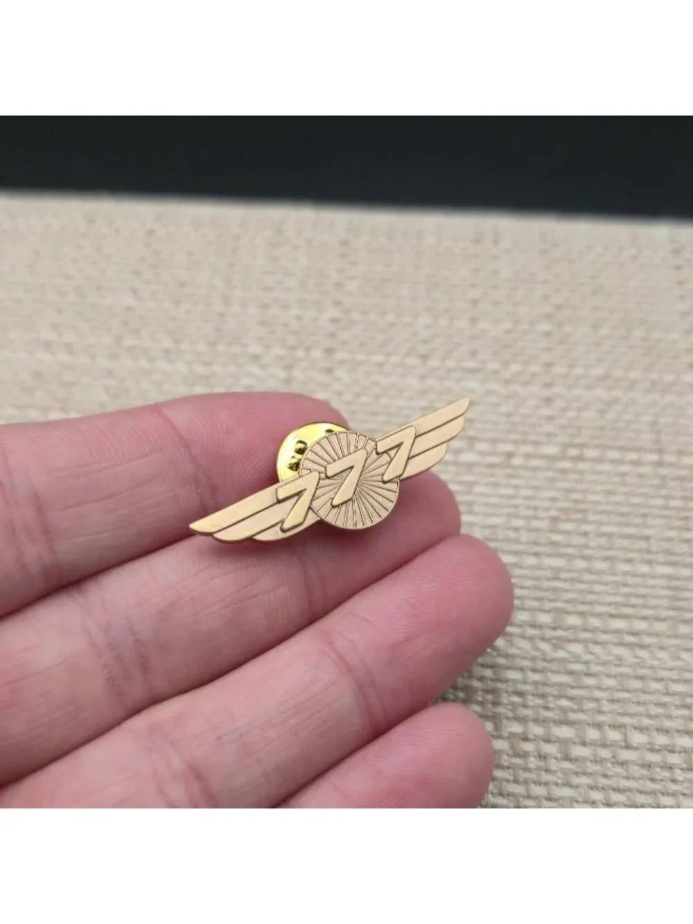 Boeing 777 Heritage Wings Antiqued Brass Lapel Pin Brooch A8064